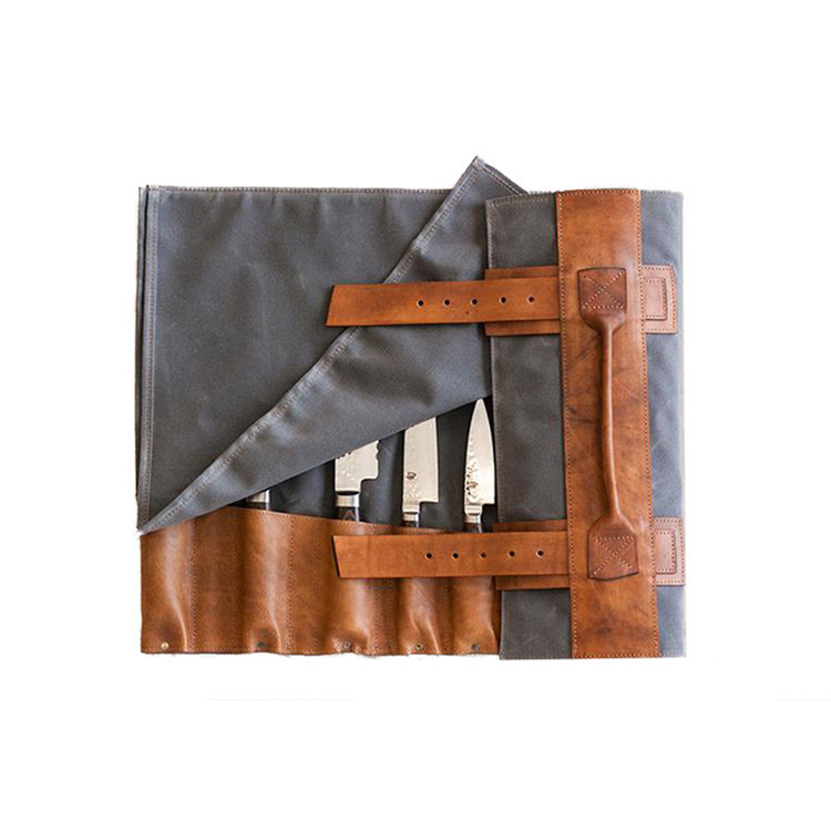 Folding canvas knife bag kitchen fork spoon storage bag