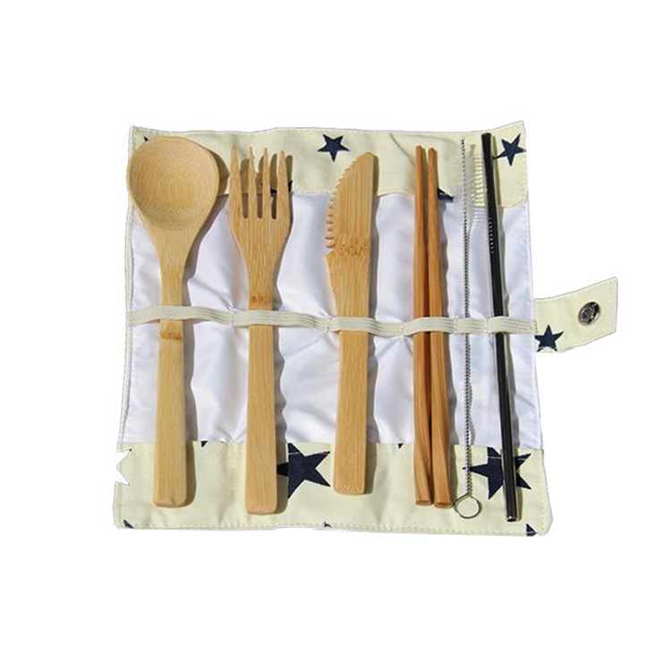 Custom folding canvas chef knife bag packing fork spoon chop sticks bag