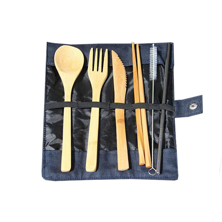 Custom folding canvas chef knife bag packing fork spoon chop sticks bag