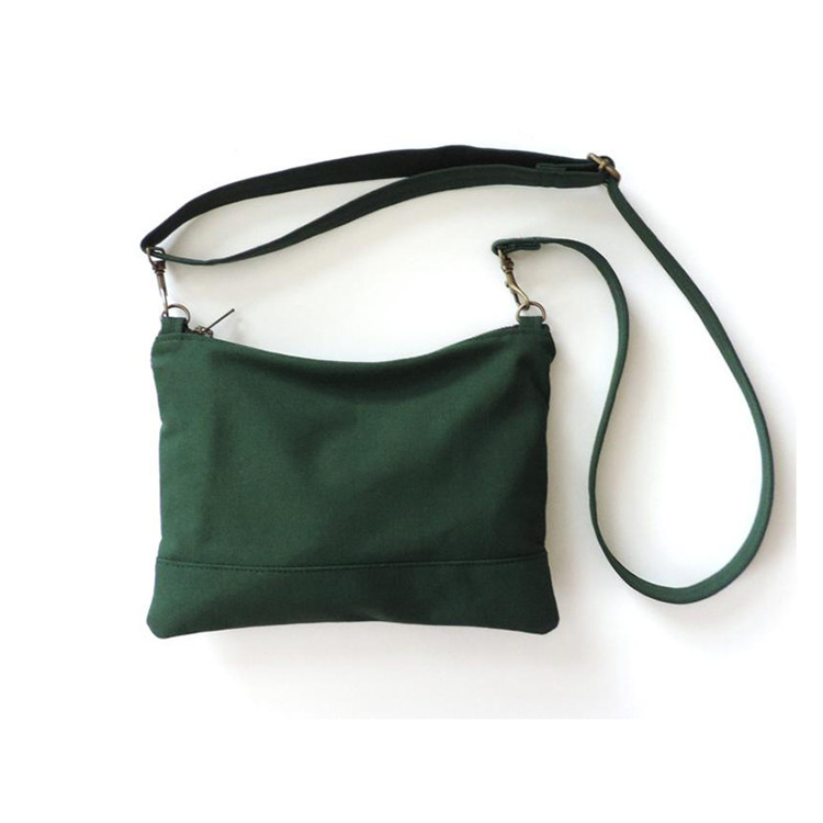 Custom zipper mini sling canvas crossbody bag