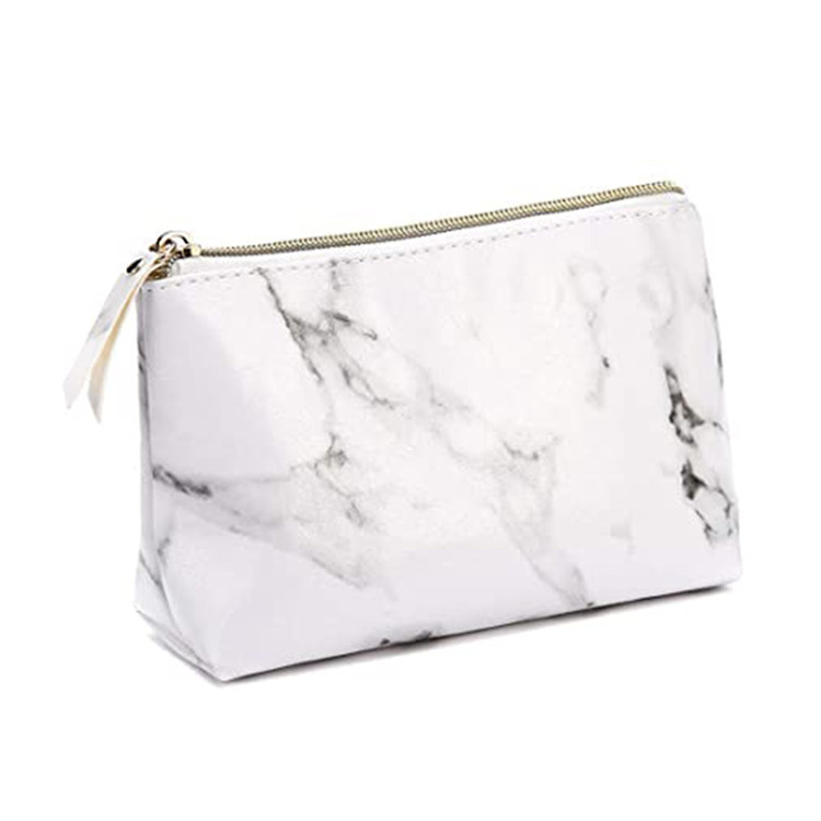 Custom white shopping package cosmetic makeup marble gift bags for women