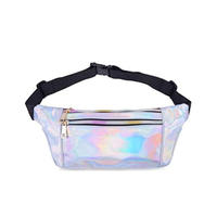 Custom swim travel sport holographic waist bag makeup phone zipper pockets