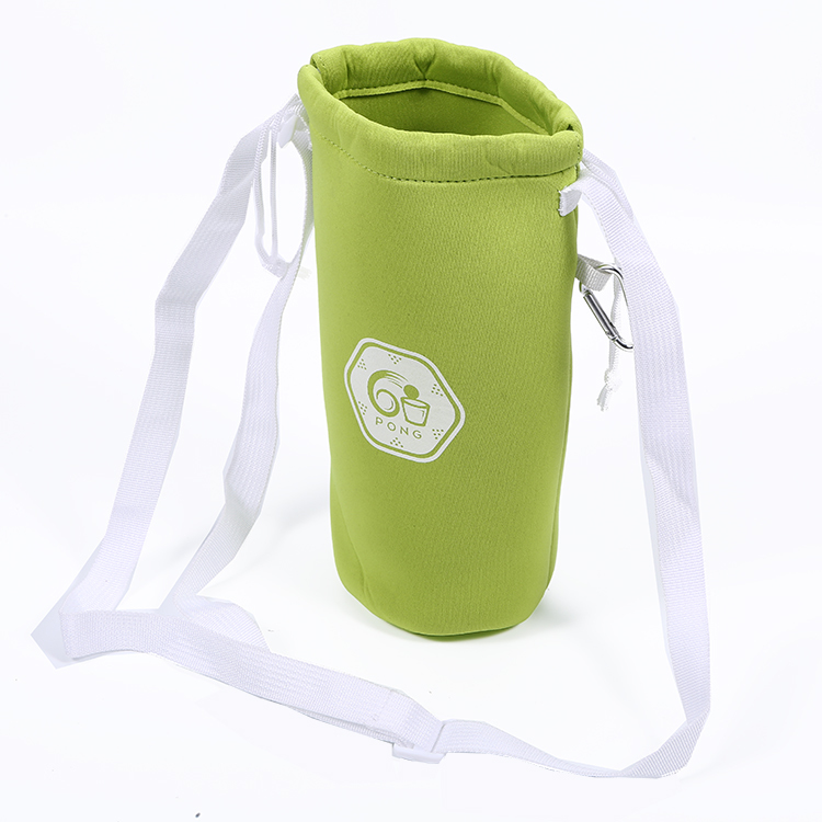 Eco Friendly Neoprene Reusable Small Water Bottle Cup Drawstring Carry Bag