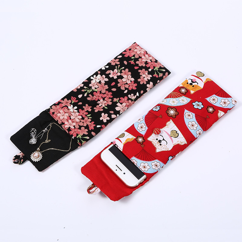 Mini Beautiful Printed Calico Cotton Mobile Phone Pouch Jewelry Packaging Bag