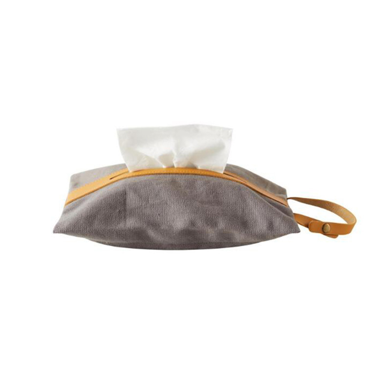 Custom plain organizer tissu canvas bag hang up small PU leather handle dust bag