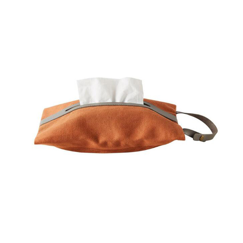 Custom plain organizer tissu canvas bag hang up small PU leather handle dust bag