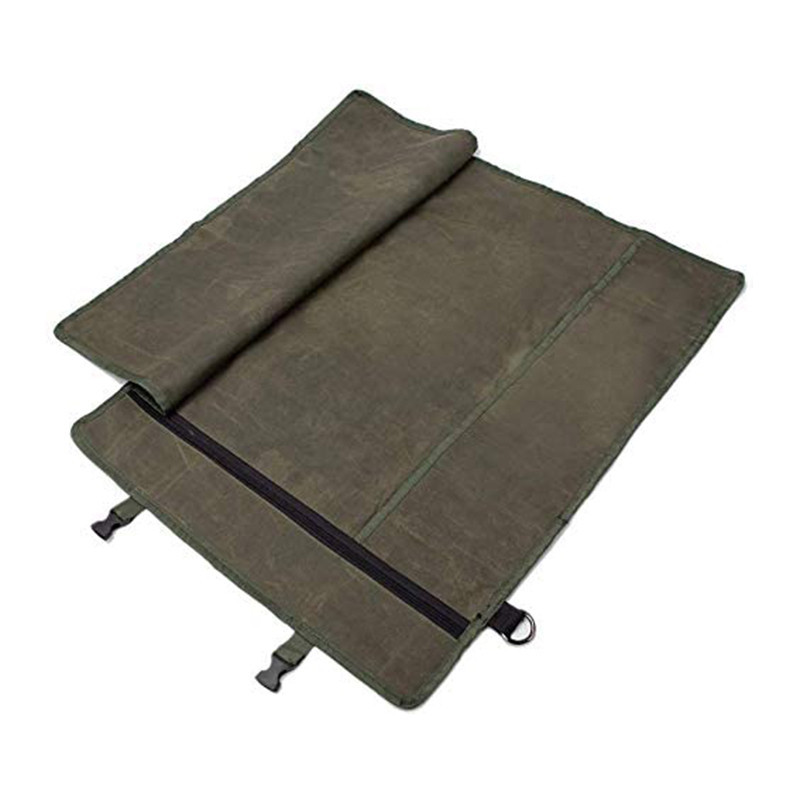 Wholesale Grey Waxed Canvas Chef Bag Roll Up Storage Chef Knife Bag