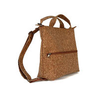 Custom shopping travel cork backpack tote bag with zipper pocket