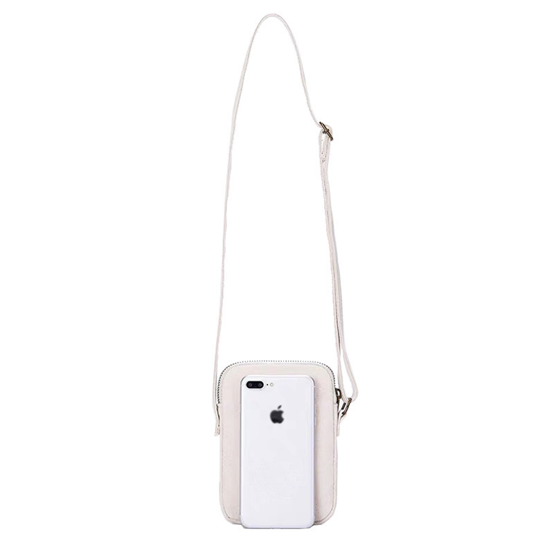 Custom canvas shoulder shopping bag phone card zipper bag inside pocket