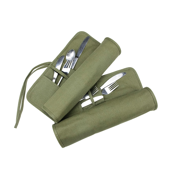 Green canvas roll bag knife bag for camping