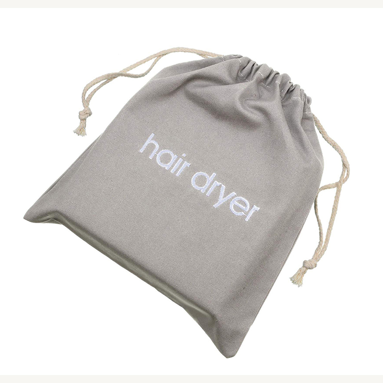 Custom canvas gift hotel travel drawstring hair dryer bag