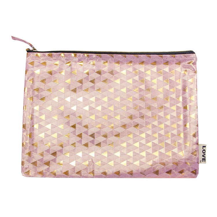 Wholesale litchi pattern pu zipper bag packing cosmetic brush makeup tools bag
