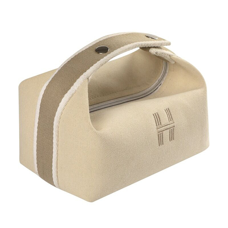Custom zipper canvas cosmetic box bag tote bag makeup