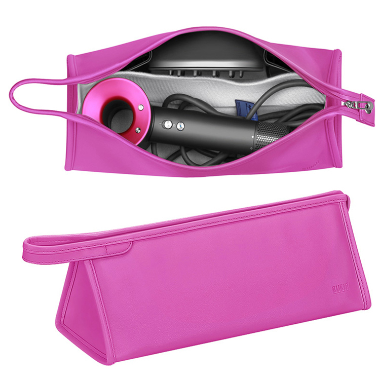 Custom PU leather portable hair dryer carrying bag accessories protection organizer zipper bag