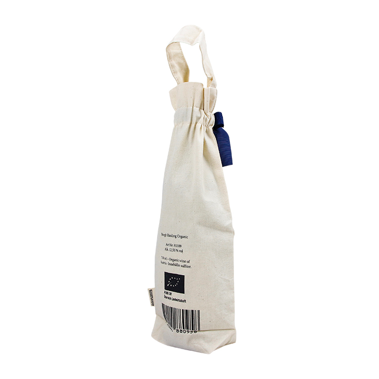 Custom gift wine bag cotton drawstring bag with handle