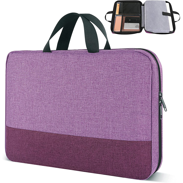 Custom women computer bag zipper nylon laptop bag with handle