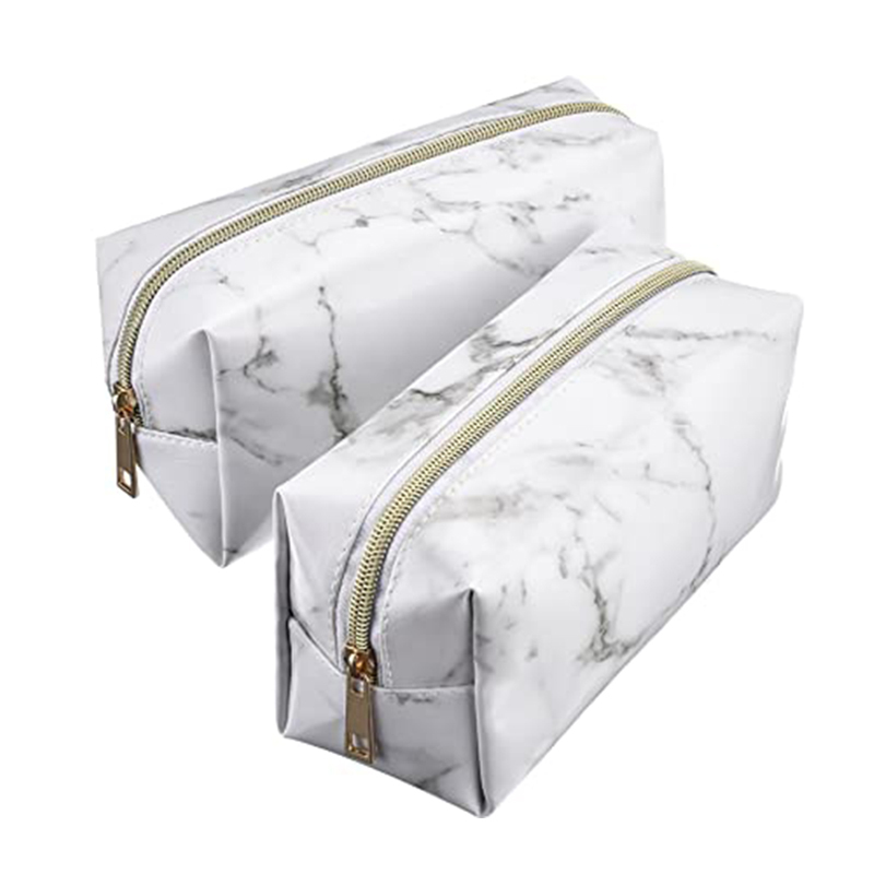 Custom clutch PU leather travel cosmetic makeup marble gift bags