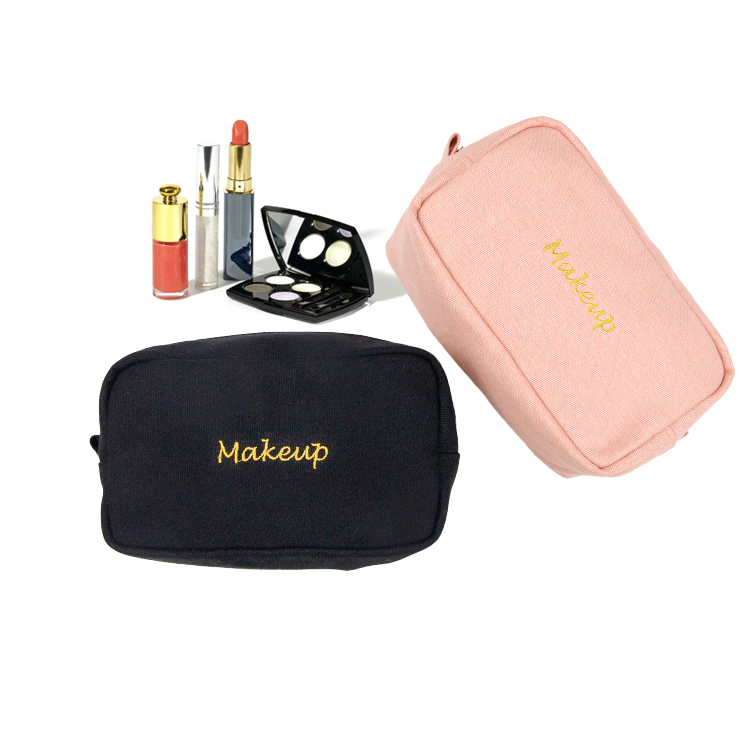 Canvas makeup bag cosmetic zipper bag