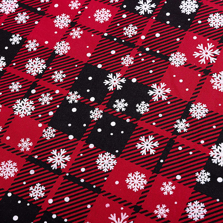Christmas gift bag snow grid red cotton drawstring bag for kids