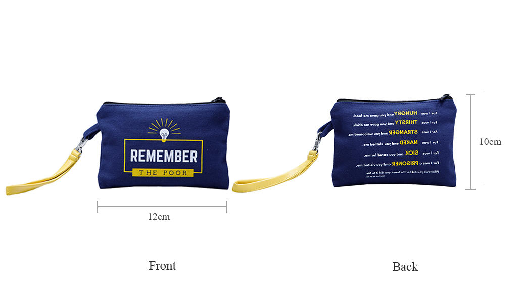 Canvas Zipper bag with PU leather handle-1