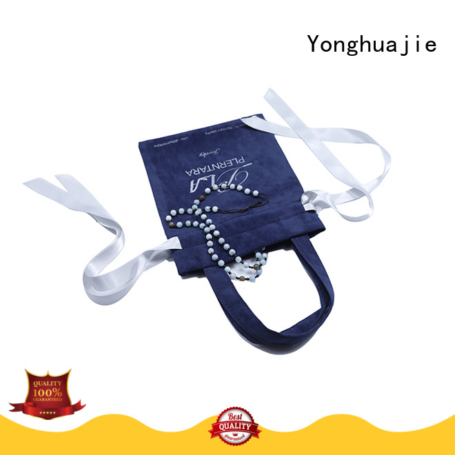 printed logo velvet jewelry bag top manufacturer for jewelry shop Yonghuajie